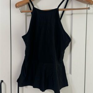 Never Worn High Neck Peplum Black Women's Swim Top